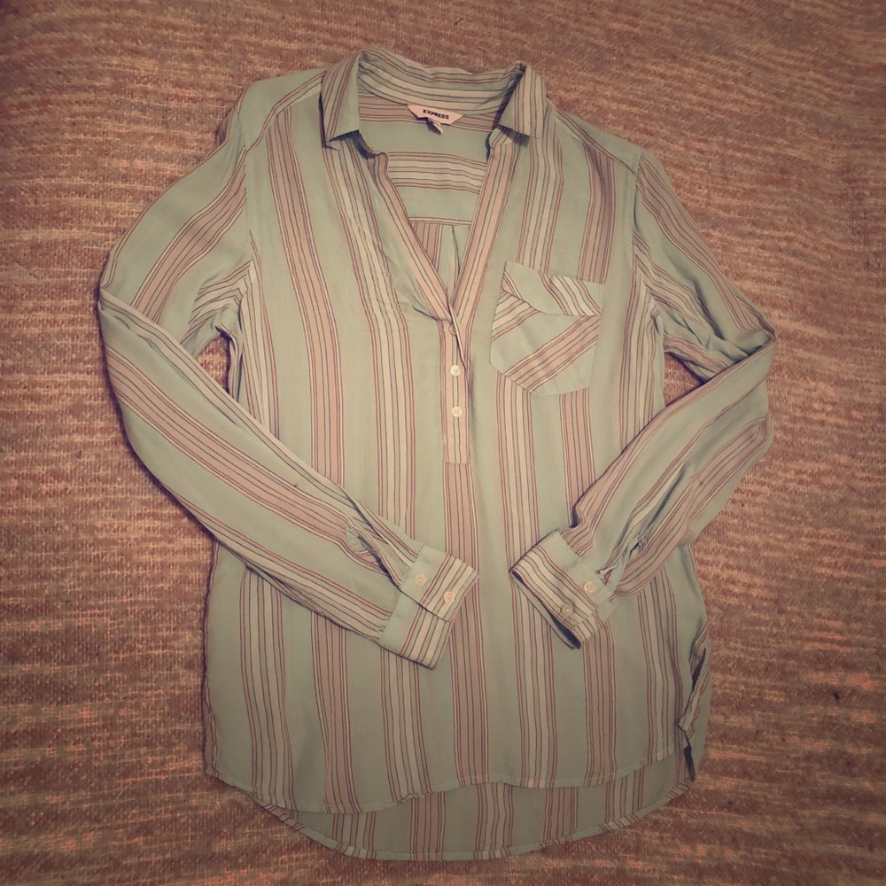 Express | Stripped Collared Pop Over